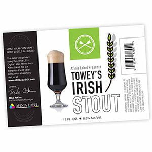on-demand color labels. Irish Stout Label