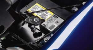 automotive labels. instruction label on inside of car door