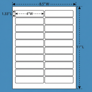 Laser Paper Labels 4 x 1.33 – White